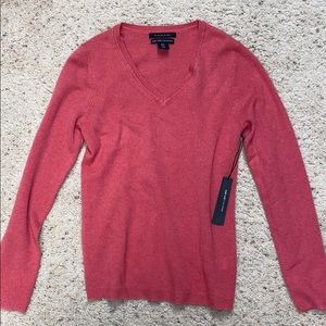 Tahari Pure Luxe Cashmere V Neck Sweater